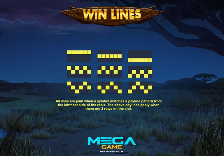 Paylines Wild Cats Multiline 3 rows